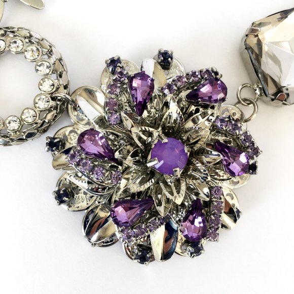Simply Vera Lavender Crystal Statement Necklace - Picture 3 of 4